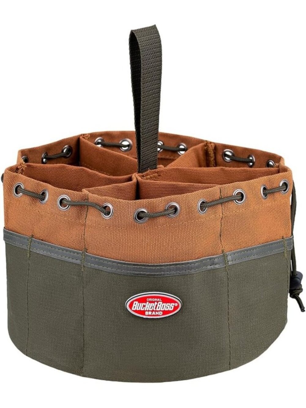 Canvas Organizer Parachute Bag with 19 Pockets for Tools, Nails & Screws - Brown